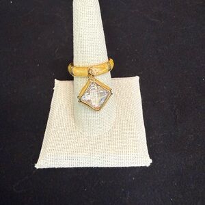 Lauren G Adams white dangle ring